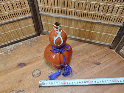 Vintage Kutani Hyotan Vase w/ Box Japanese Porcelain Art Auction Japan