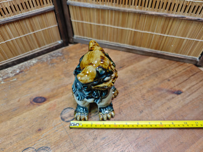 Vintage Male Okinawan Shisa Lion Guardian Statue Ceramic Japan Auction