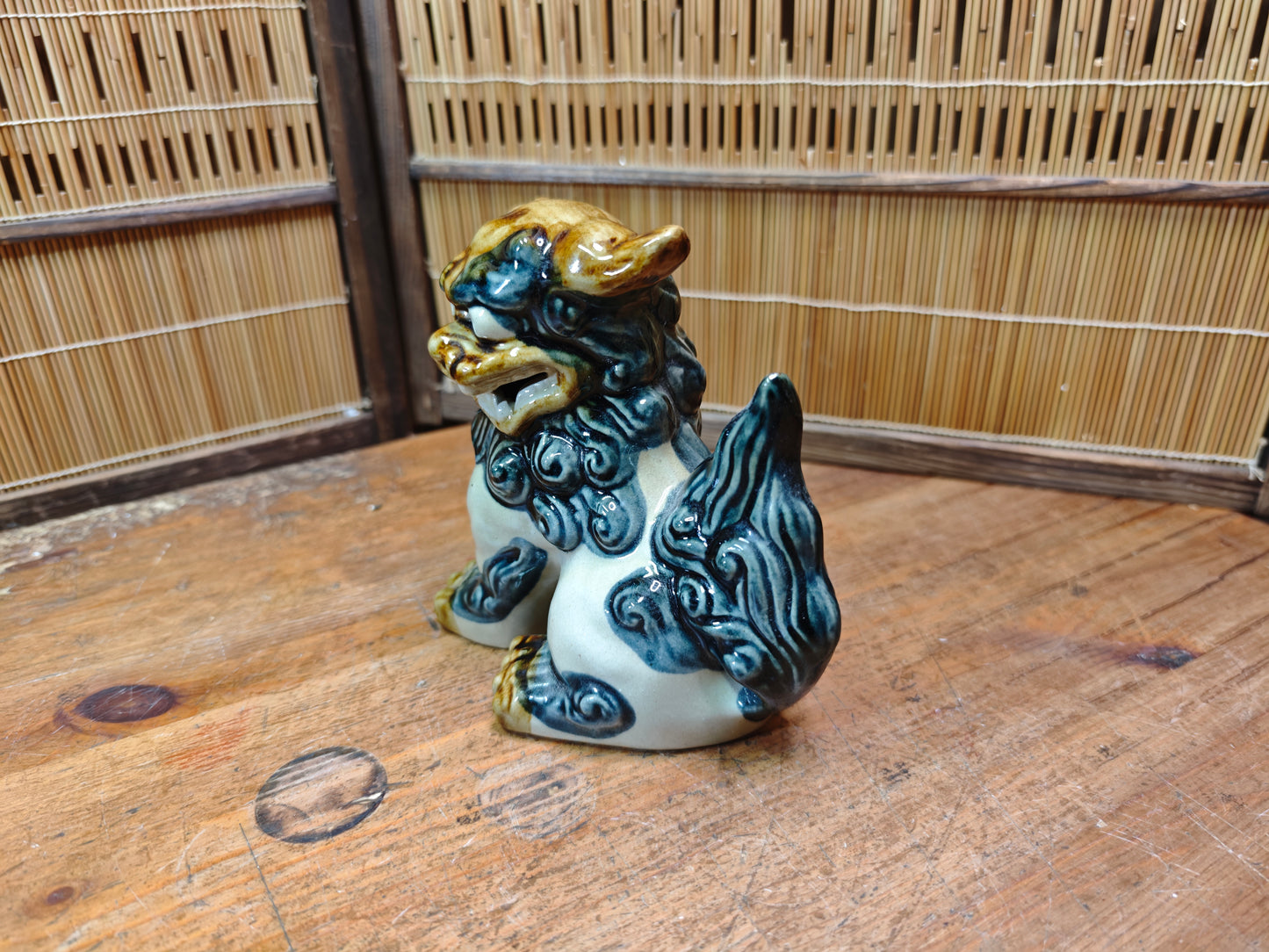 Vintage Male Okinawan Shisa Lion Guardian Statue Ceramic Japan Auction