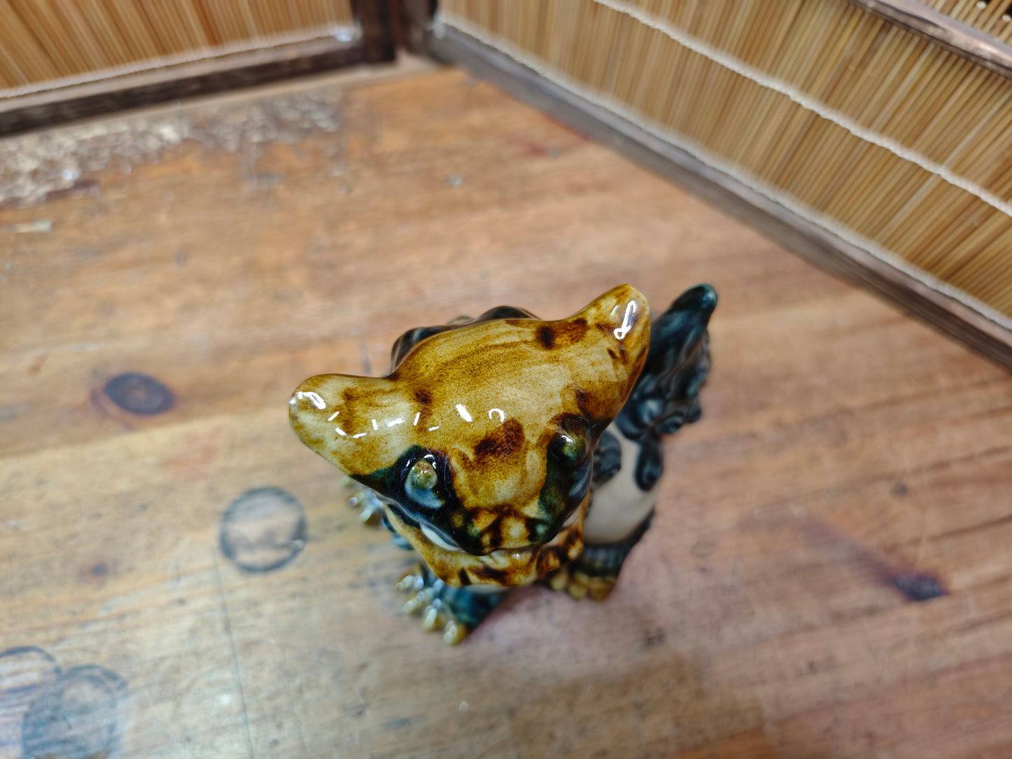 Vintage Male Okinawan Shisa Lion Guardian Statue Ceramic Japan Auction