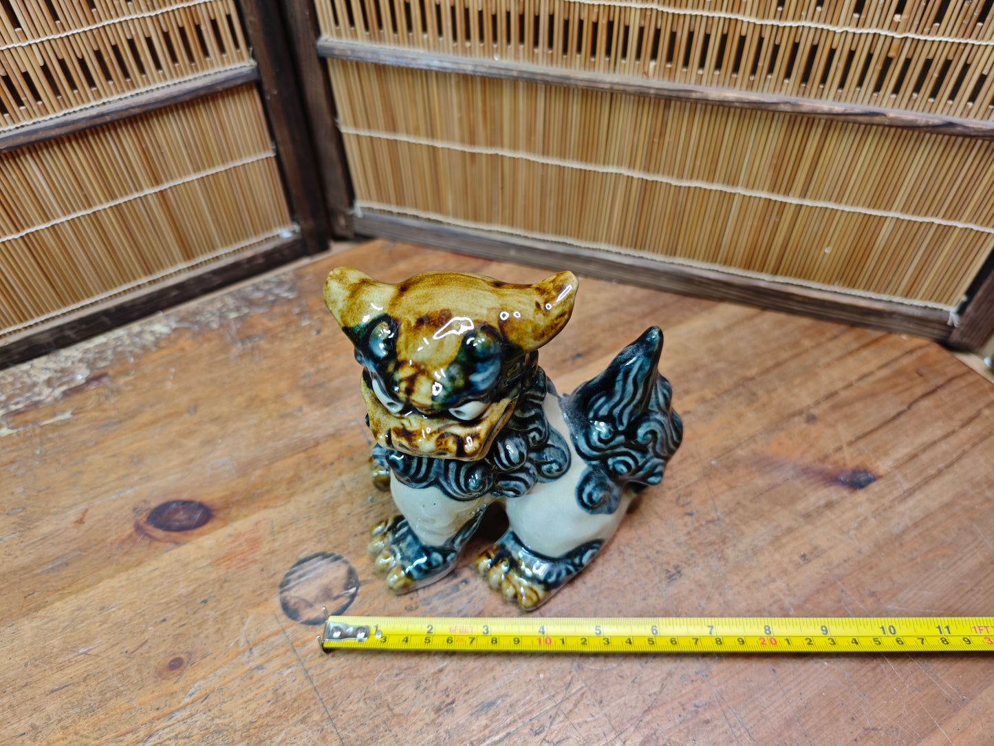 Vintage Male Okinawan Shisa Lion Guardian Statue Ceramic Japan Auction