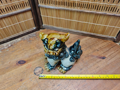 Vintage Male Okinawan Shisa Lion Guardian Statue Ceramic Japan Auction