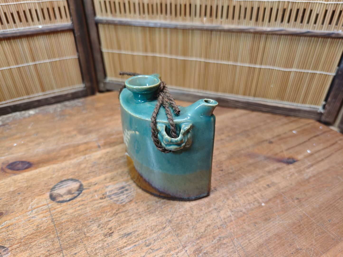 Vintage Japanese Tsuboya Yaki Teapot Miyagi Pottery Okinawa Japan