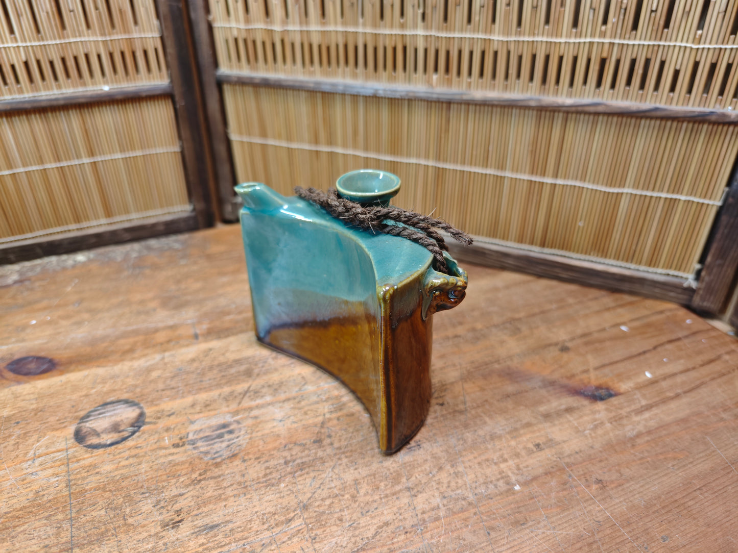 Vintage Japanese Tsuboya Yaki Teapot Miyagi Pottery Okinawa Japan