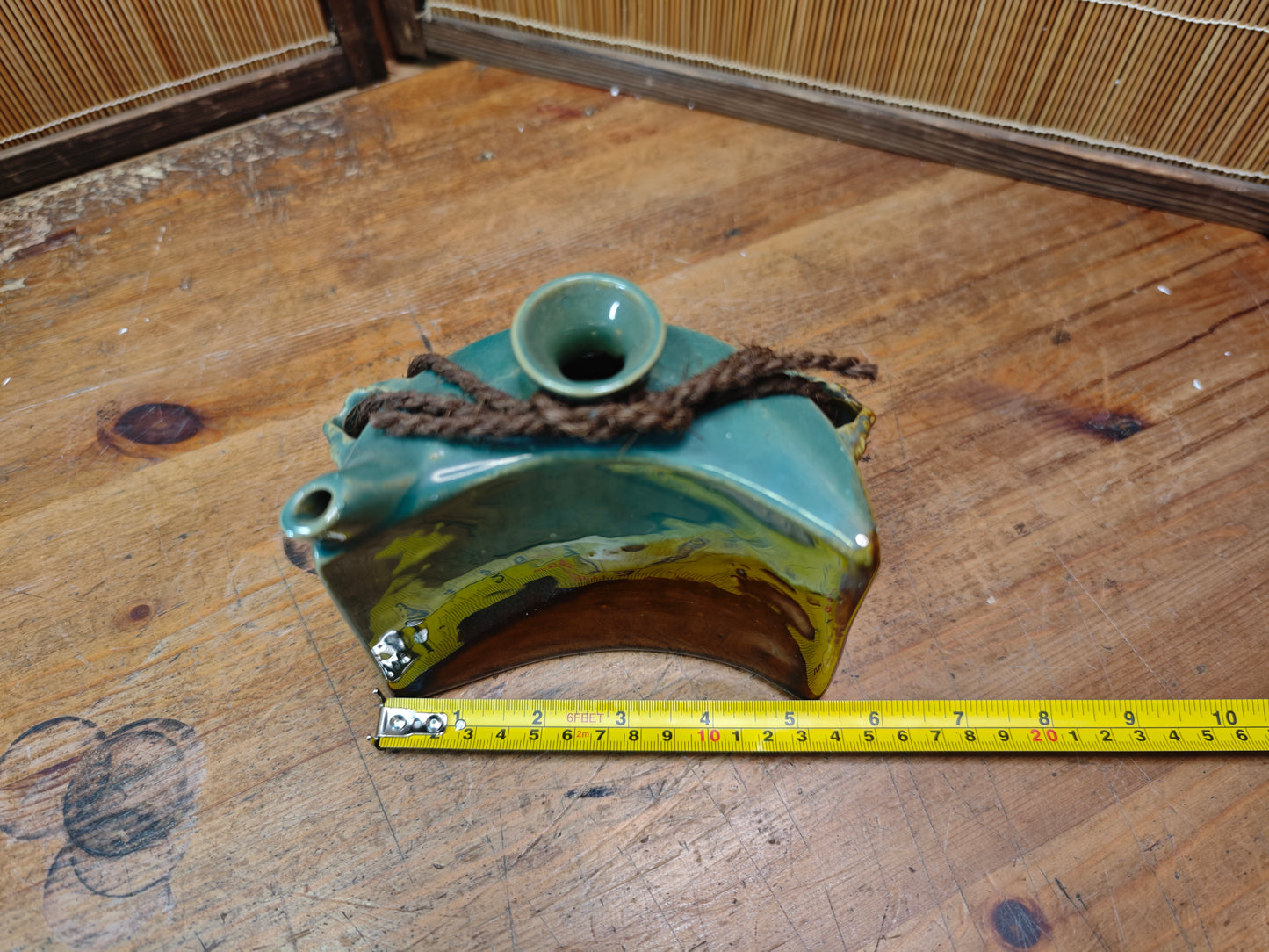 Vintage Japanese Tsuboya Yaki Teapot Miyagi Pottery Okinawa Japan