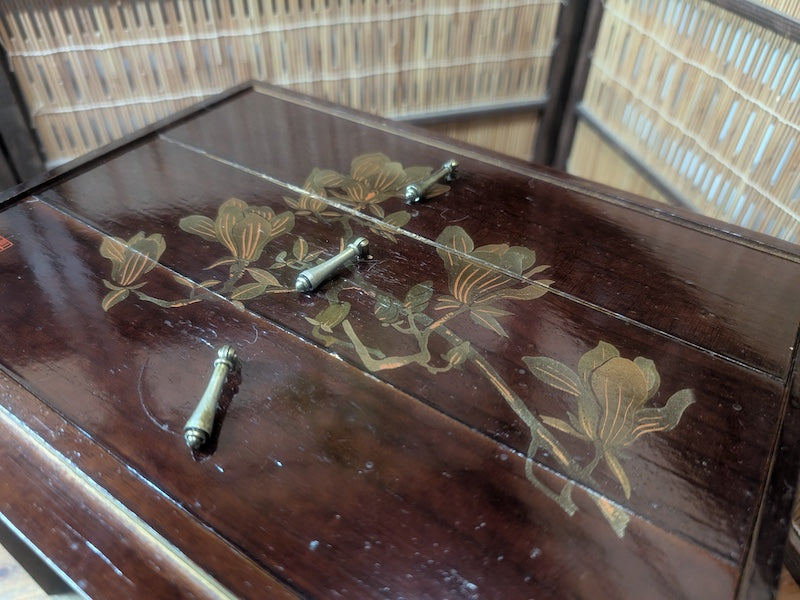 Vintage Wajima Lacquer Jewelry Box Japanese 3 Drawer Storage Chest