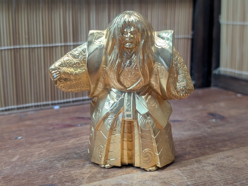 Vintage Japanese Kabuki Renjishi Doll 1975 Brass Showa Theater Collectible