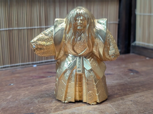 Vintage Japanese Kabuki Renjishi Doll 1975 Brass Showa Theater Collectible