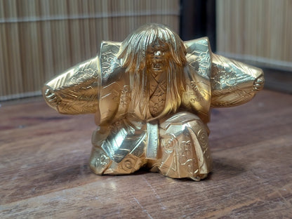 1975 Japanese Kabuki Renjishi Brass Doll Vintage Lion Dance Art