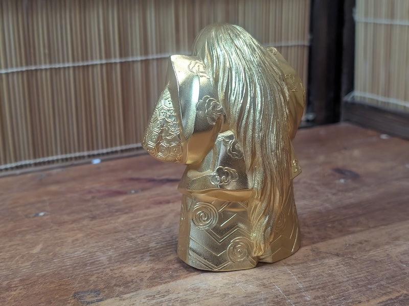 Vintage Japanese Kabuki Renjishi Doll 1975 Brass Showa Theater Collectible