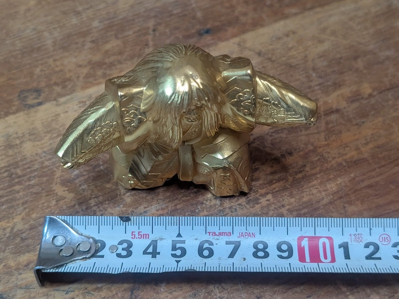 1975 Japanese Kabuki Renjishi Brass Doll Vintage Lion Dance Art