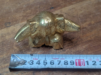 1975 Japanese Kabuki Renjishi Brass Doll Vintage Lion Dance Art