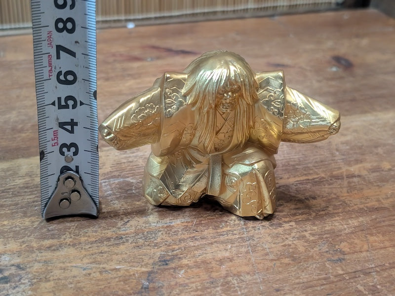 1975 Japanese Kabuki Renjishi Brass Doll Vintage Lion Dance Art
