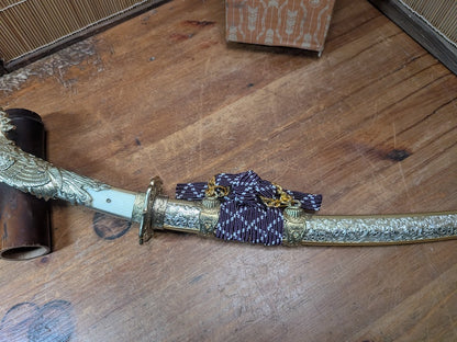 Vintage Japanese Mini Katana Sword 1980s Samurai Display w Box Made Japan