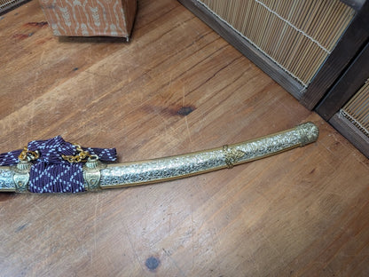 Vintage Japanese Mini Katana Sword 1980s Samurai Display w Box Made Japan