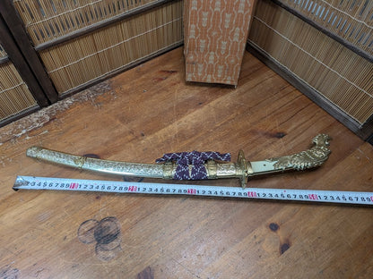Vintage Japanese Mini Katana Sword 1980s Samurai Display w Box Made Japan