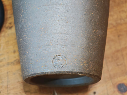 Vintage Bizen Mizusashi Jar lacquered wood Lid Japanese Tea Ceremony