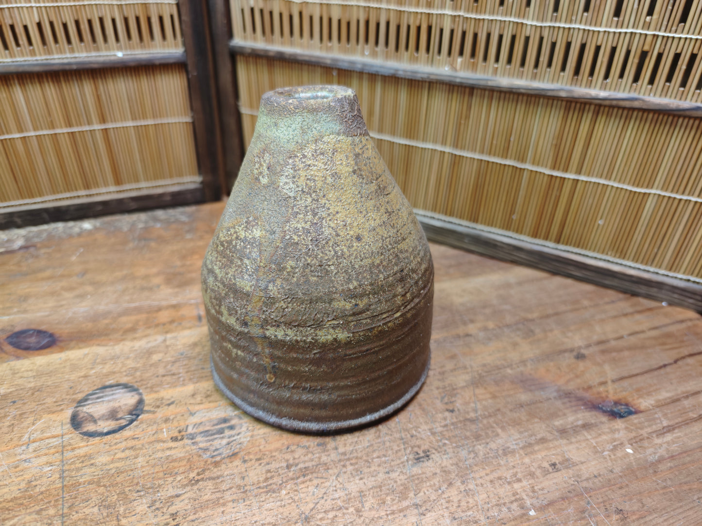Vintage Bizen Ware Vase 1950s Japanese Pottery Wabi Sabi Ceramic Japan