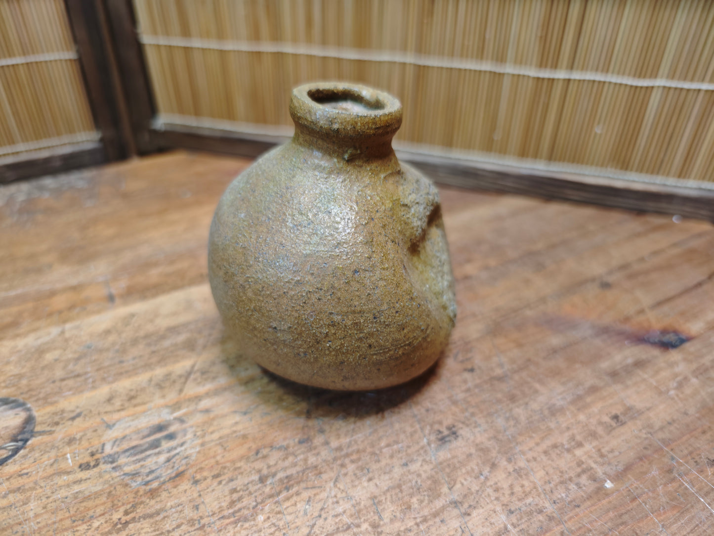 Vintage Bizen Ware Vase 1950s Japanese Pottery Wabi Sabi Ceramic Japan