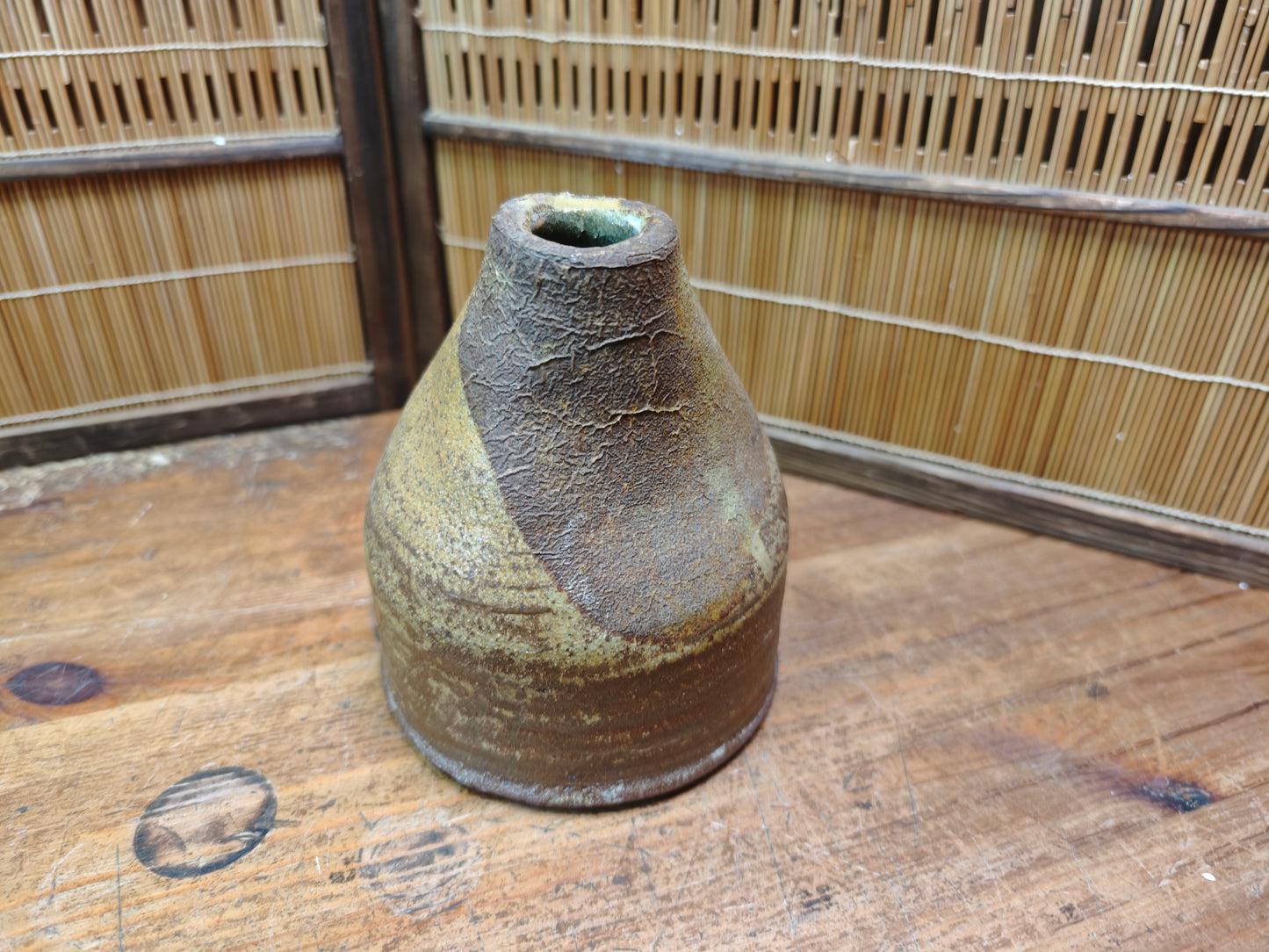 Vintage Bizen Ware Vase 1950s Japanese Pottery Wabi Sabi Ceramic Japan
