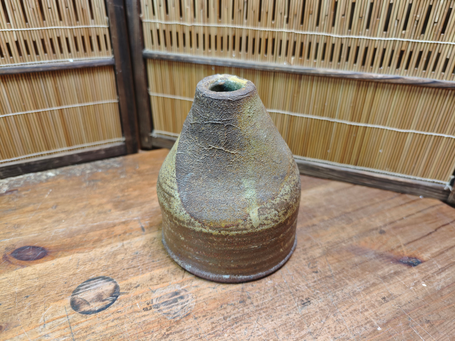 Vintage Bizen Ware Vase 1950s Japanese Pottery Wabi Sabi Ceramic Japan
