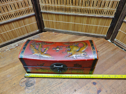 Authentic Vintage Chinese Dragon Phoenix Wooden Head Rest Pillow