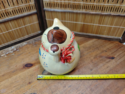 Vintage Japanese 1980s Maneki Neko Lucky Cat Pottery Figurine Japan
