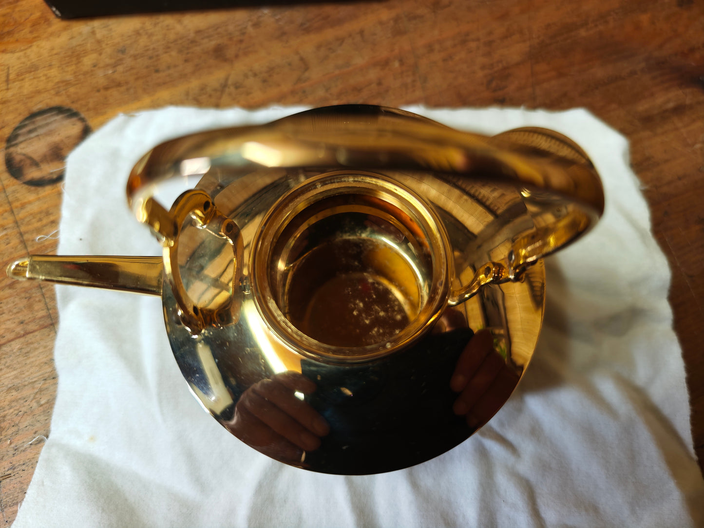 Vintage Japanese Gold Plated Brass Sake Pot 1970s Unused Boxed Set