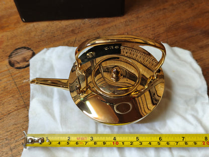 Vintage Japanese Gold Plated Brass Sake Pot 1970s Unused Boxed Set