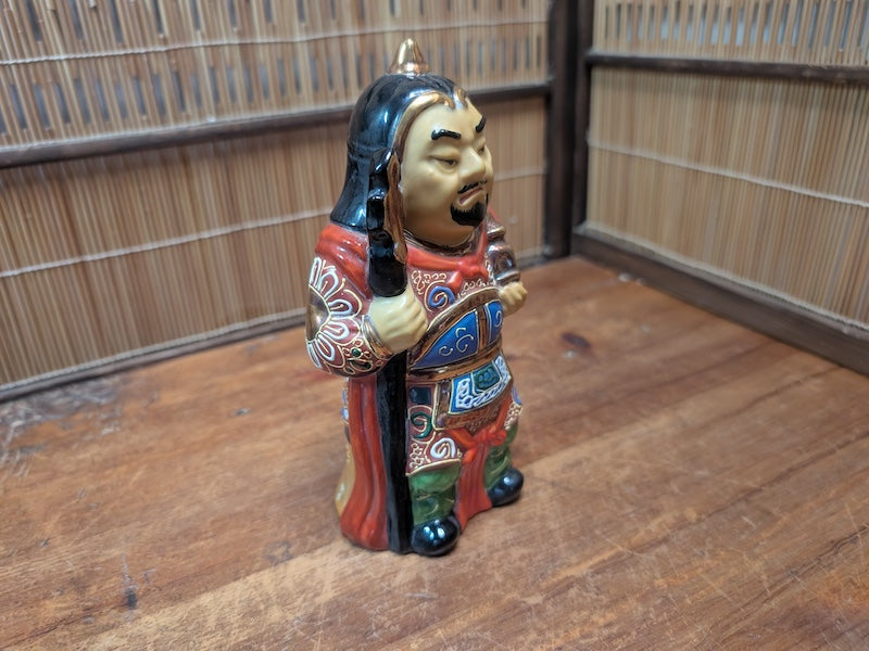 Vintage Japanese Bishamonten Statue Kutani ware Warriors & Wealth