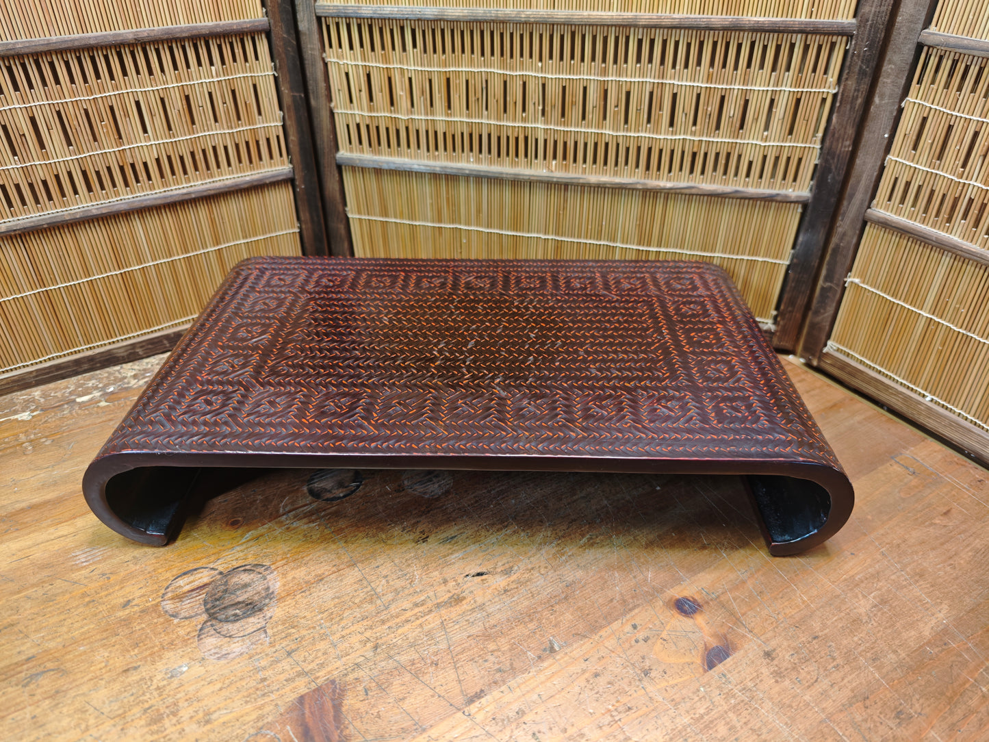Vintage Japanese Bonsai Display Table Wooden Kadai Stand Japan Auction