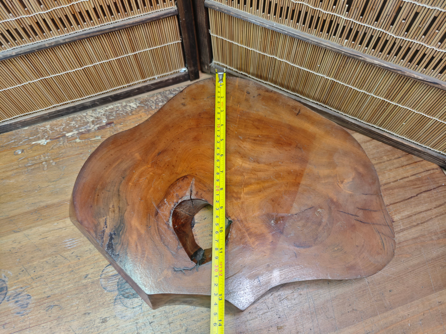 Vintage Japanese Bonsai Table 1970s Oak Burl Root Wood Wabi Sabi Stand