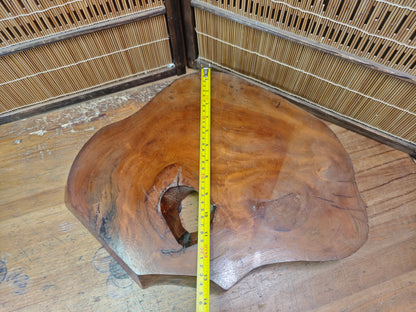 Vintage Japanese Bonsai Table 1970s Oak Burl Root Wood Wabi Sabi Stand