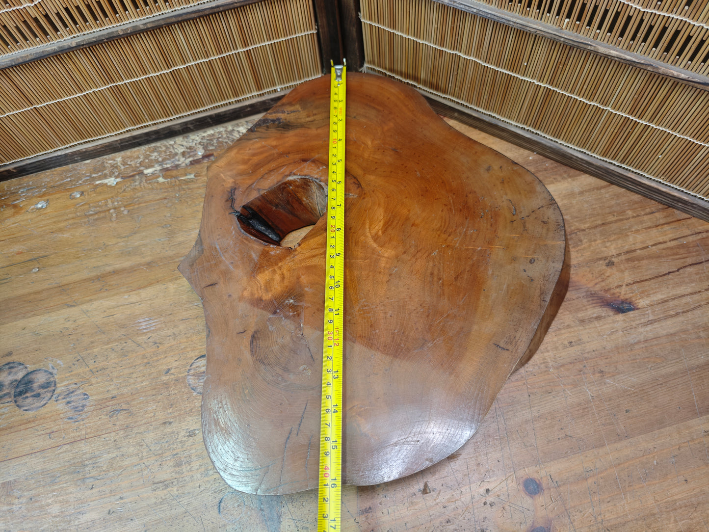 Vintage Japanese Bonsai Table 1970s Oak Burl Root Wood Wabi Sabi Stand