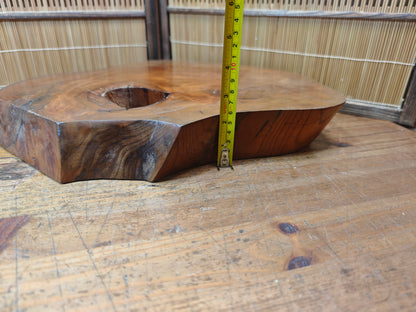 Vintage Japanese Bonsai Table 1970s Oak Burl Root Wood Wabi Sabi Stand