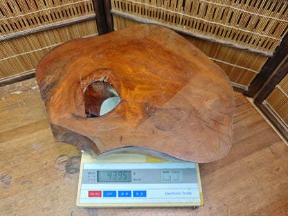 Vintage Japanese Bonsai Table 1970s Oak Burl Root Wood Wabi Sabi Stand