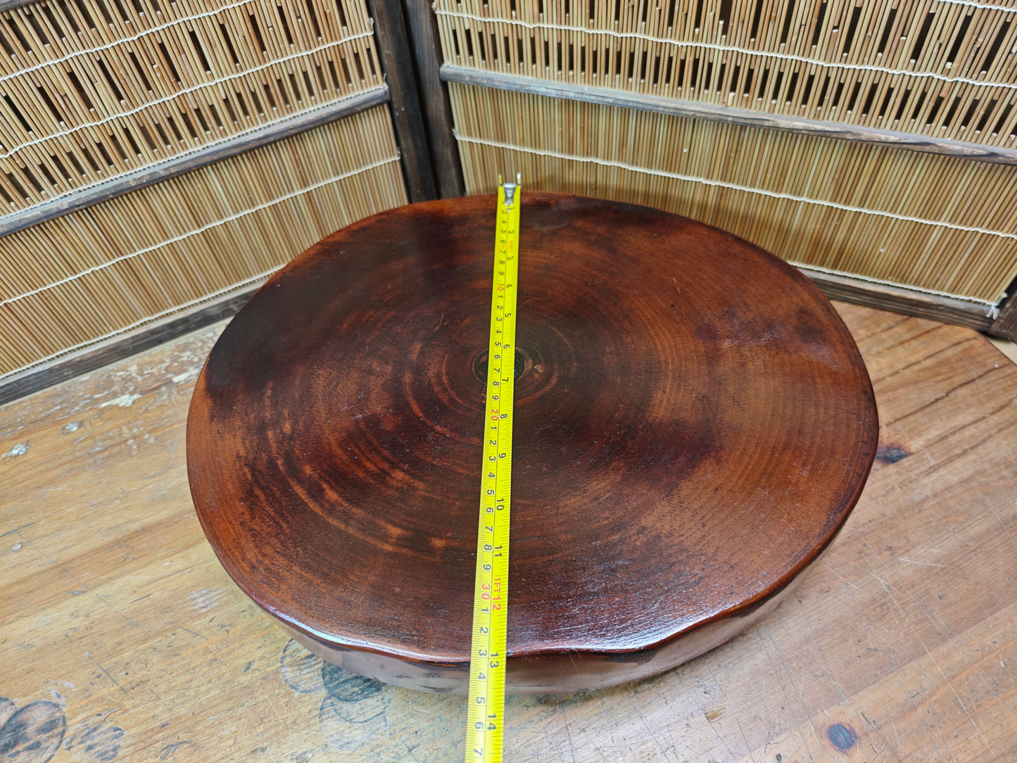 Vintage Japanese Bonsai Table Sugi Wood Burl Natural Display Stand Signed