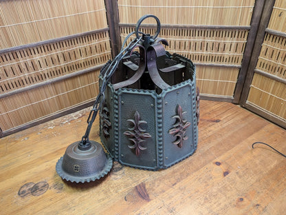 Rare Matsushita Ceiling Lamp LT16095 Copper Steel Pendant Light Japan