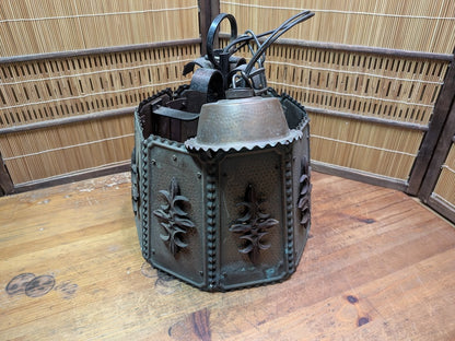 Rare Matsushita Ceiling Lamp LT16095 Copper Steel Pendant Light Japan