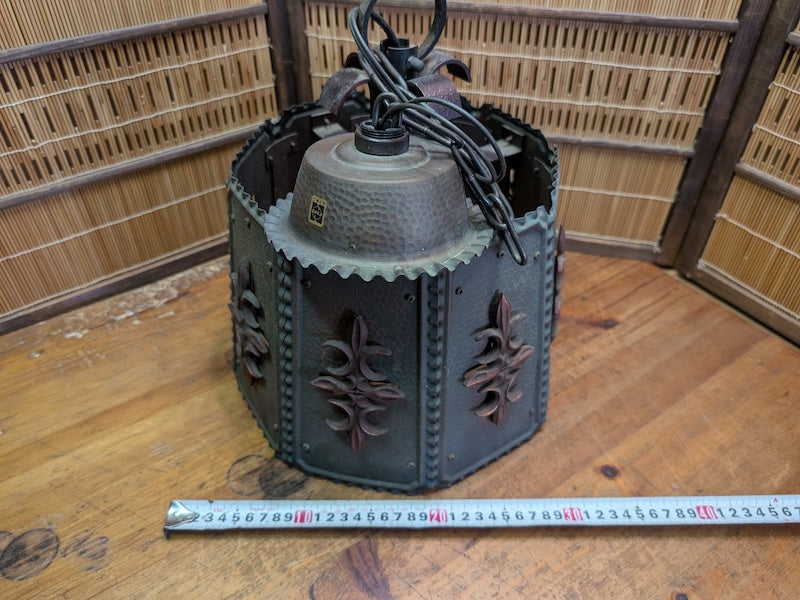 Rare Matsushita Ceiling Lamp LT16095 Copper Steel Pendant Light Japan