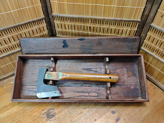 Vintage Japanese Firefighter Ono Axe 1950s Tool Antique Wood Box Rare