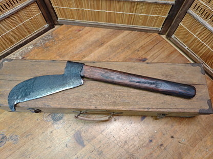 Rare Japanese Firefighter Ono Axe Forged Steel with Original Wood Box