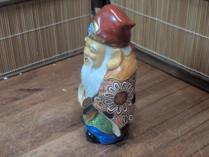 Japanese Kutani Fukurokuju God of Wisdom Longevity Shichifukujin Figurine Art