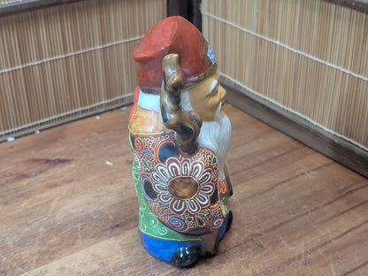 Japanese Kutani Fukurokuju God of Wisdom Longevity Shichifukujin Figurine Art
