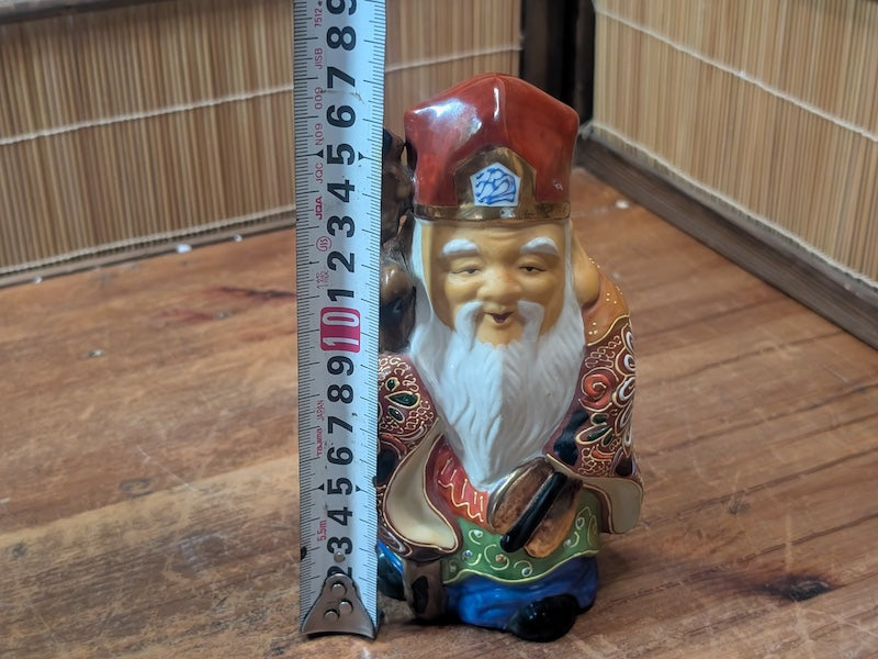 Japanese Kutani Fukurokuju God of Wisdom Longevity Shichifukujin Figurine Art