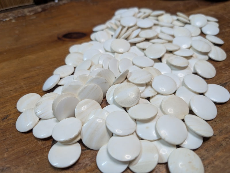 Vintage Japanese Go Game Set Shell & Slate Stones in Wooden Bowls