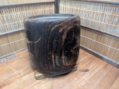 Japanese Hibachi S Size Makie Lacquer Chrysanthemum Brazier Tea Ceremony Auction JP