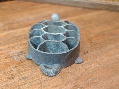 Vintage Japanese Ikebana Turtle Flower Holder 1980s | Pewter Namari