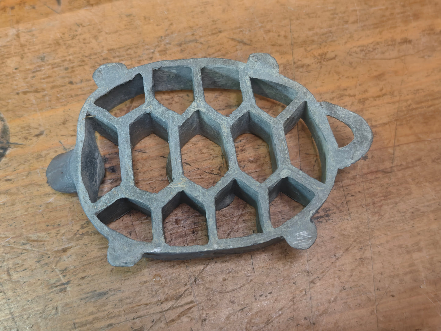 Vintage Japanese Ikebana Turtle Flower Holder 1980s | Pewter Namari