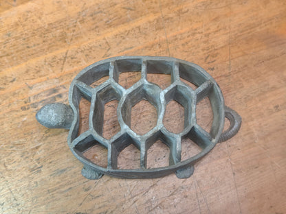 Vintage Japanese Ikebana Turtle Flower Holder 1980s | Pewter Namari
